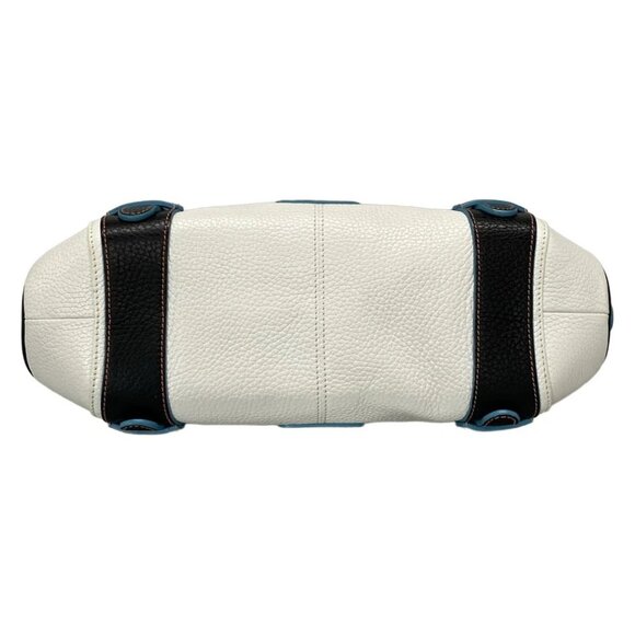 LOEWE Senda - White Black Light Blue Leather Handbag 416-080525 - Picture 5 of 14